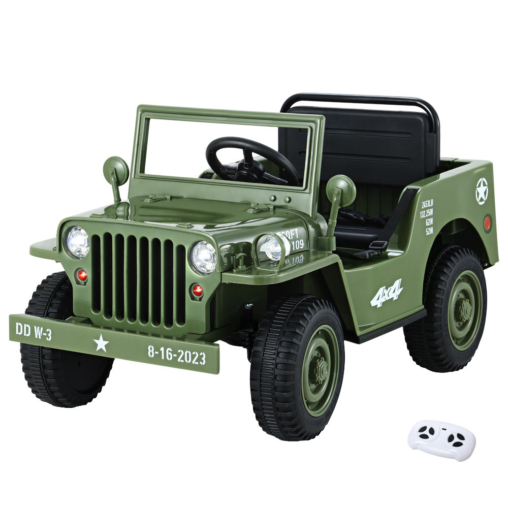 Kids Ride On Electric Car with Remote Control Off Road Military Oli Kids Carz