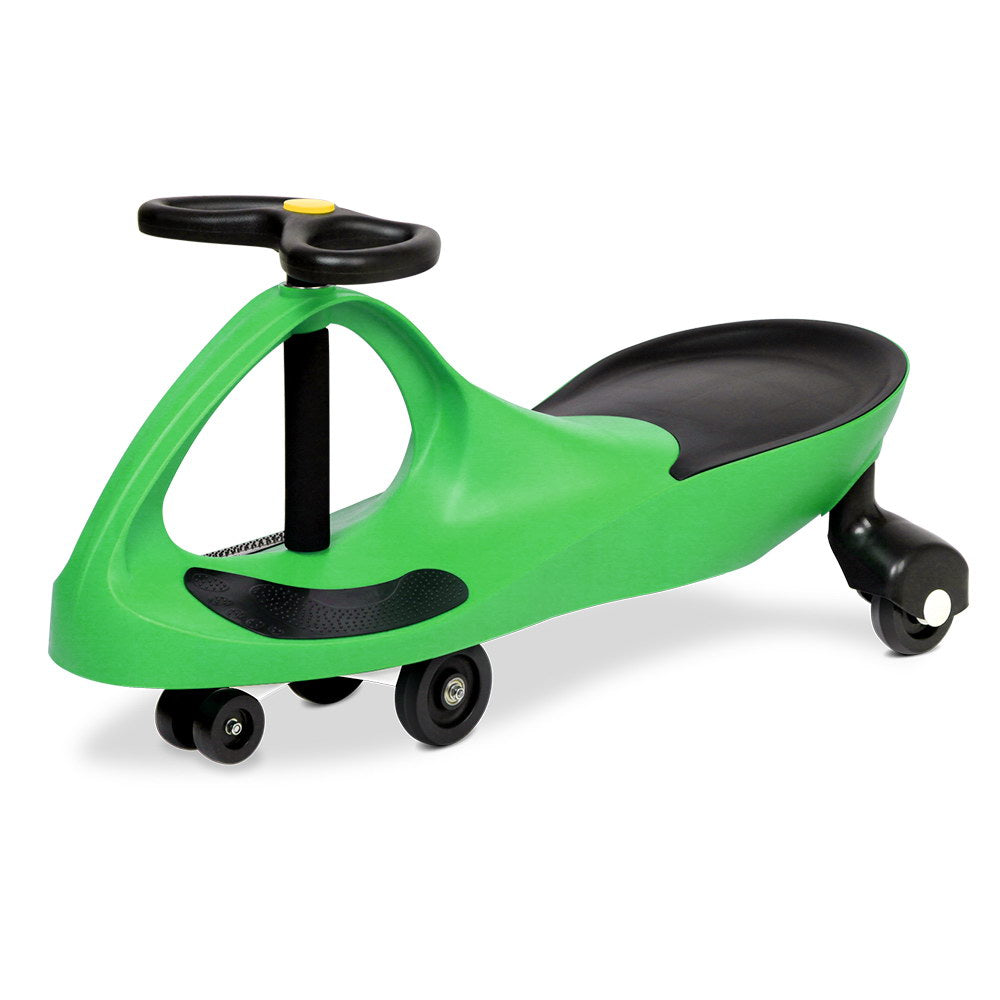 Kids Ride On Swing Car Wiggle Cart Toy Green Kids Carz