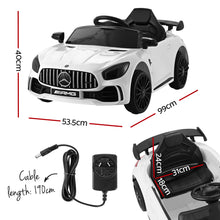 Licensed White Mercedes-Benz AMG GTR with Remote Control - 12V Kids Ride On Electric Car from kidscarz.com.au, we sell affordable ride on toys, free shipping Australia wide, Load image into Gallery viewer, Licensed White Mercedes-Benz AMG GTR with Remote Control - 12V Kids Ride On Electric Car
